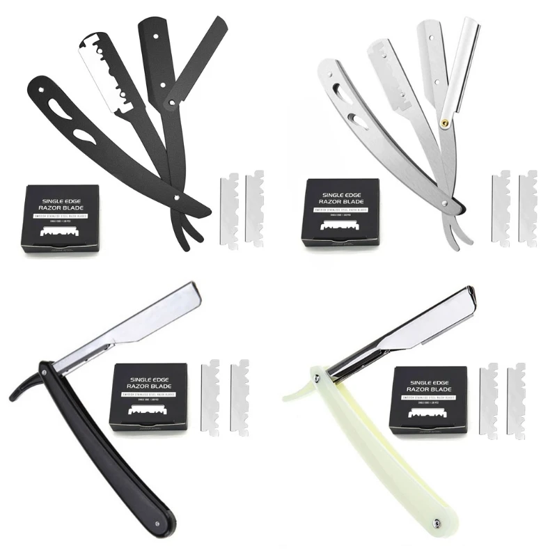 Профессиональная парикмахерская бритва с прямыми краями 100 шт. лезвий из