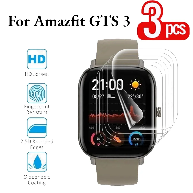 

3 PCS Soft TPU Smart Watch Hydraulic Film For Amazfit GTS 3 High Definition Anti-scratch Screen Protectors For Amazfit GTS 3