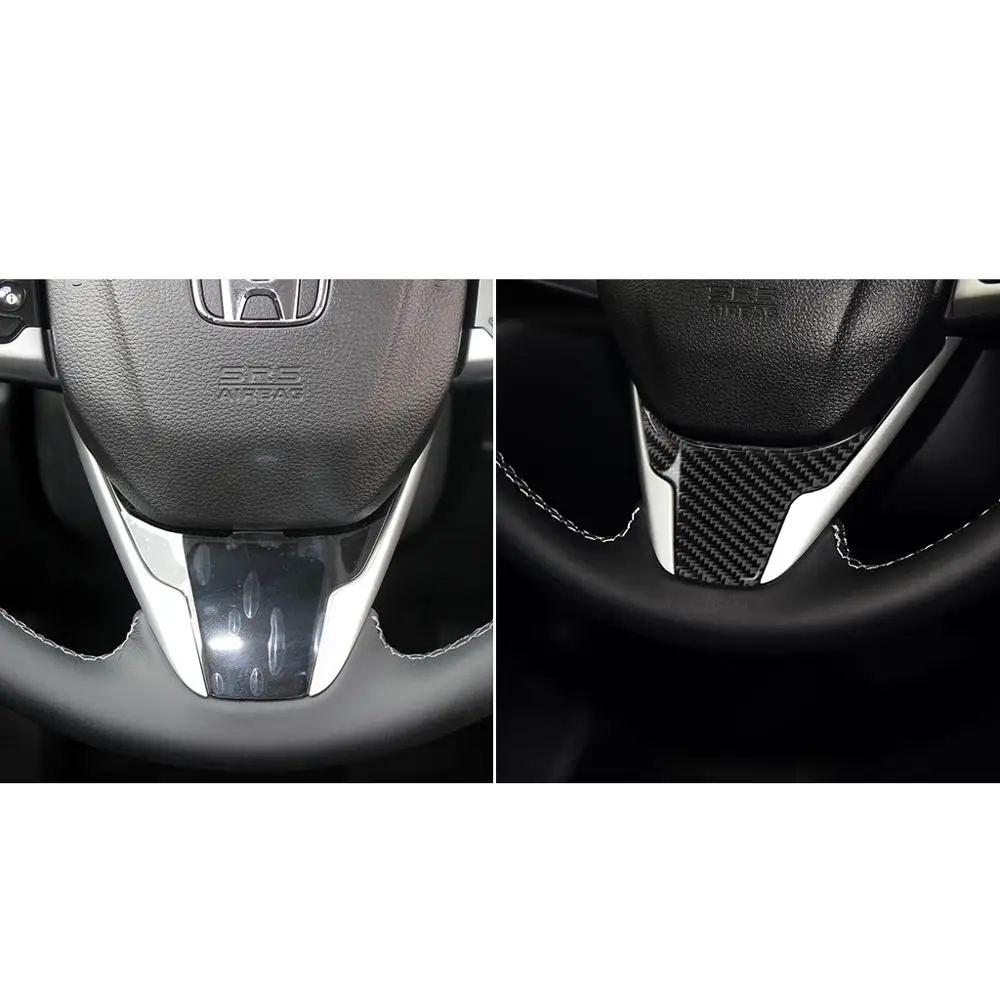 Реальные углеродного волокна для Honda Civic 2016 2019 3 шт. интерьер автомобиля рулевое