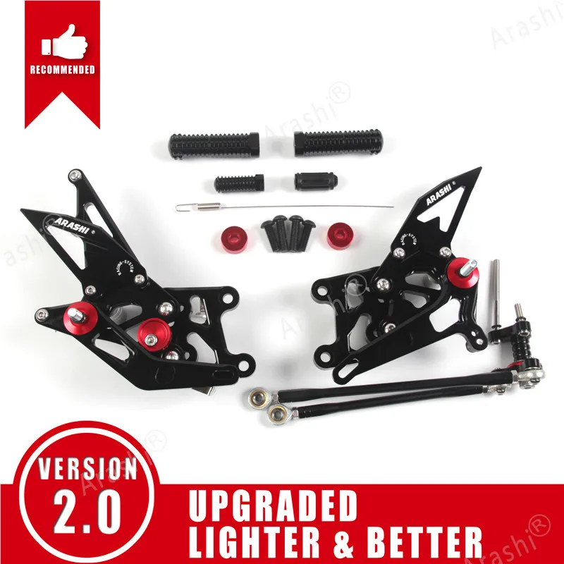Black ARASHI для HONDA CBR600RR 2007-2008 Rider Rearsets CBR 600 CBR600 RR 2007 2008 07 08 Регулируемые подножки для ног - Цвет: Black