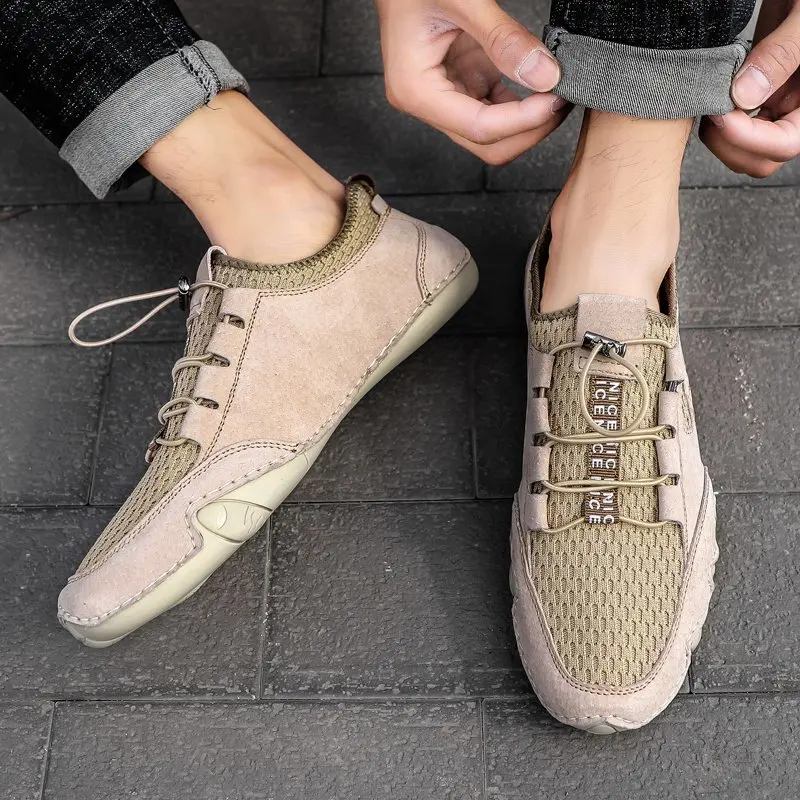 Мужские лоферы брендовые Летние повседневные туфли водонепроницаемые Мокасины