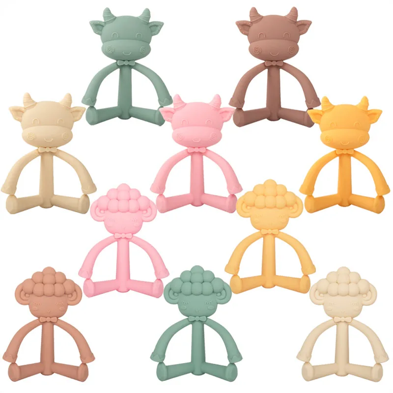 

Cartoon Animal Baby Teether Silicone Food Grade Teether Toys For Babies Bite Teethering Pacifier Baby Toys 0 6 12 Months