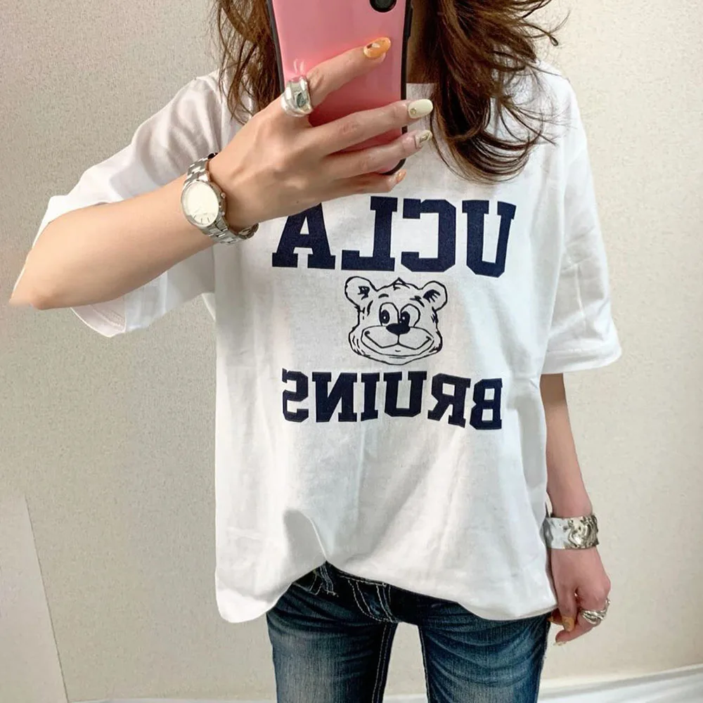 Женская футболка топы футболки с буквенным принтом алфавита короткий рукав