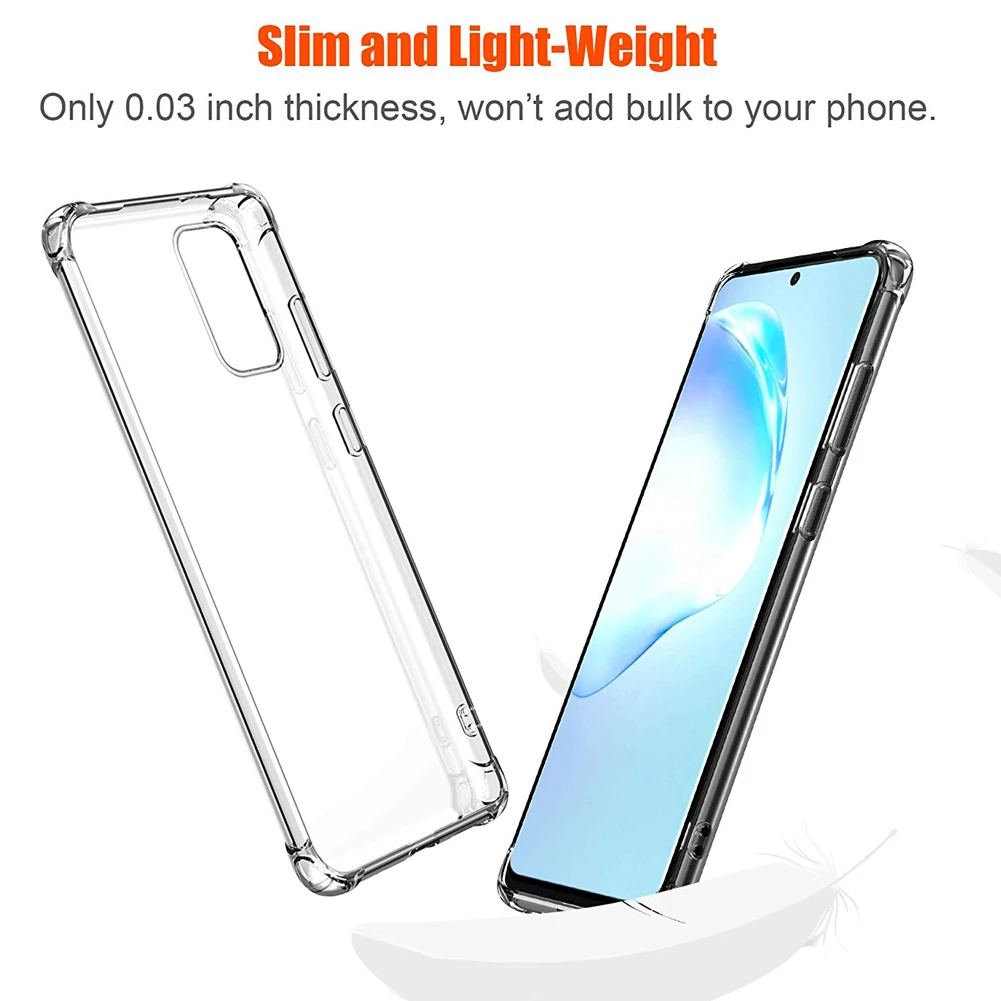Shockproof Case For Samsung Galaxy S20 Ultra S10 Note 10 Plus A51 A71 A10s A20s Soft TPU Transparent Silicone Bumper Cover |