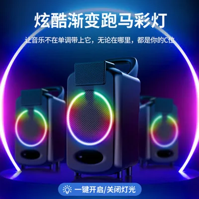 40w high power portable bluetooth speaker indoor and outdoor wireless subwoofer mobile phone holder supports tf frequency modula free global shipping