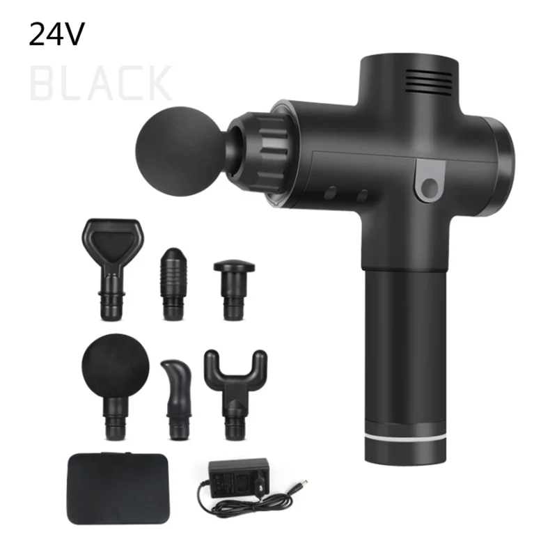 

24V LCD Display Fascia Massage Gun Electric Deep Muscle Massager Pain Relief Body Neck Relaxation Fascial Gun Fitness