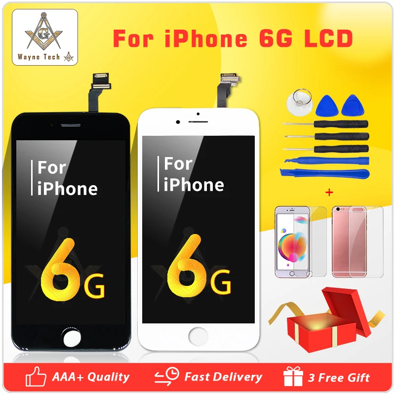 Бесплатная доставка ЖК дисплей класса AAA с рамкой для iPhone 6 6G +++ качественный
