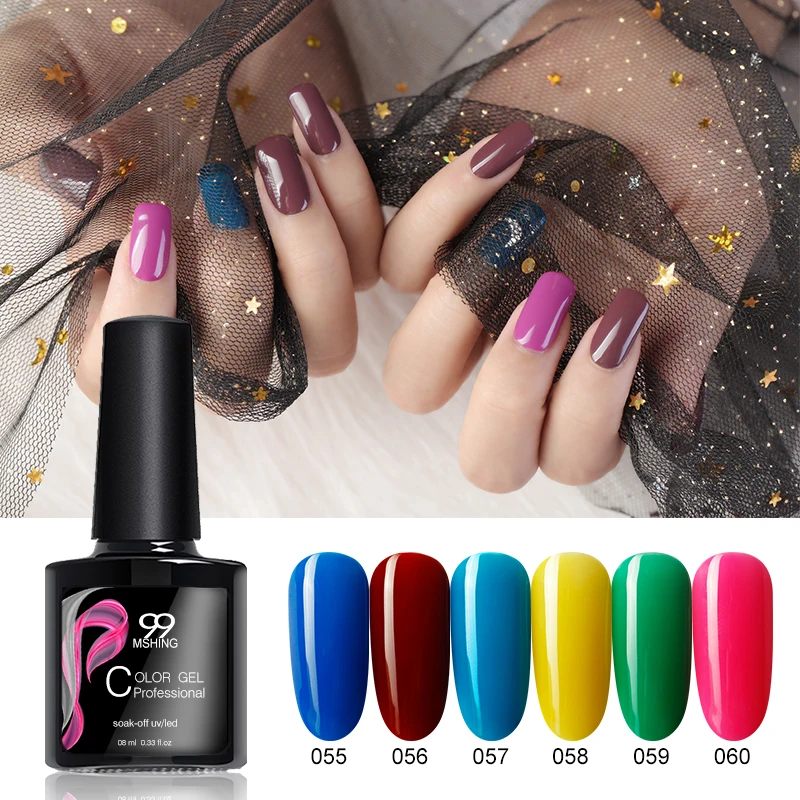Mshing99 гель NaiPolish 6 шт./лот для маникюра Полупостоянный Vernis верхнее покрытие