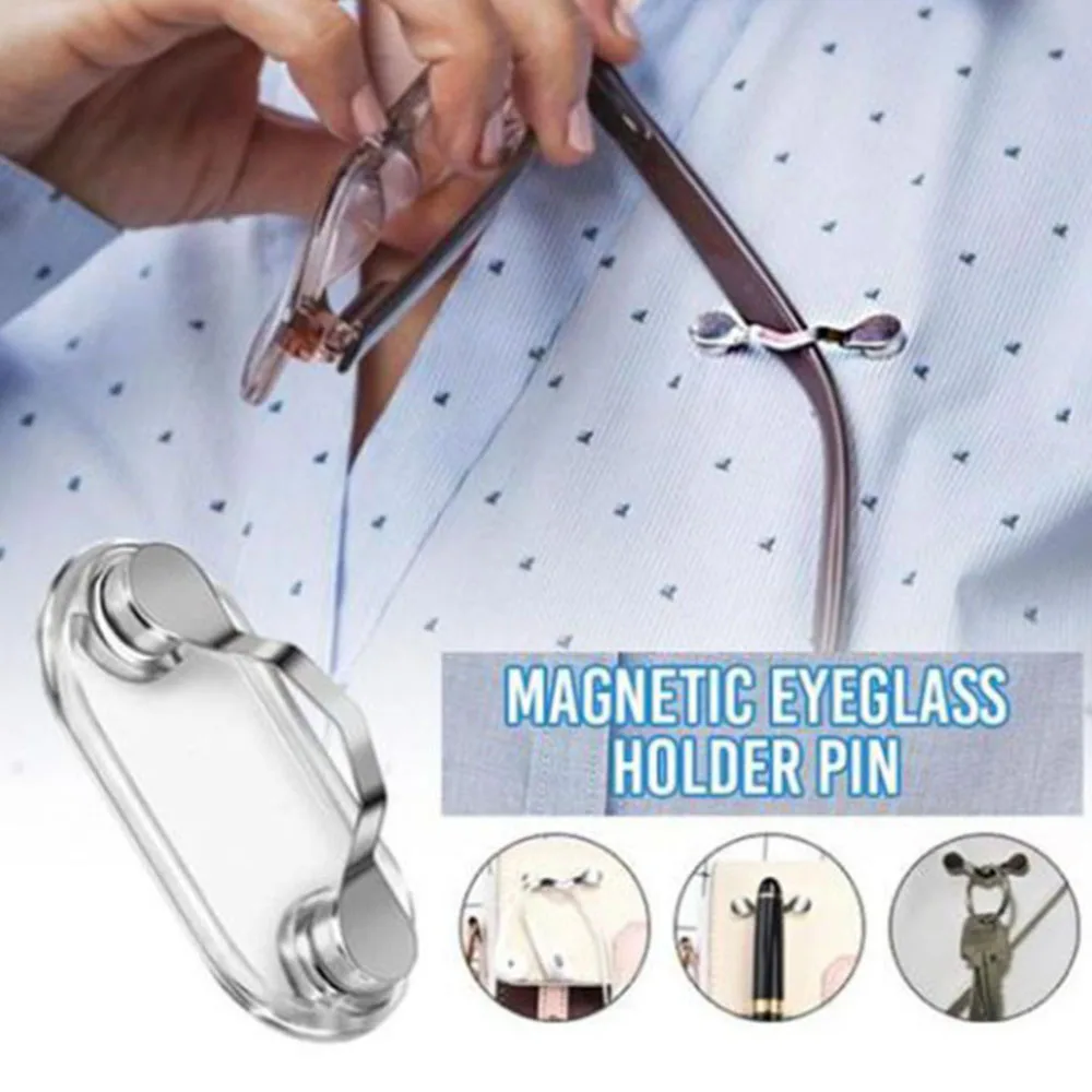 

Magnetic Glasses Holder Clip Removable Glasses Headphone Badge Holder Sunglasses Headset Line Clip Hang Magnetic Clip Buckle
