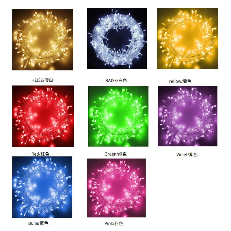 10 м 100 Led Красочный светильник гирлянда Рождественская елка украшения Сказочный