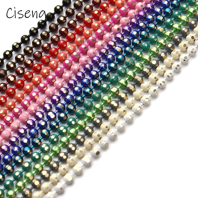 

10meter/lot Colorful Copper Ball Bead Chain Bulk Necklace Bracelet Women 1.5mm Link & Key Chain For Diy Jewelry Making