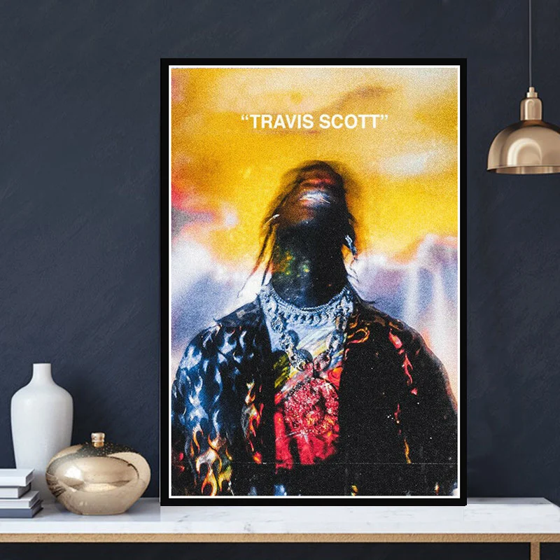 

Travis Scott Astroworld Hip Hop Rap Music Star Album Poster Prints Painting Art Wall Pictures Living Room Home Club BAR Decor