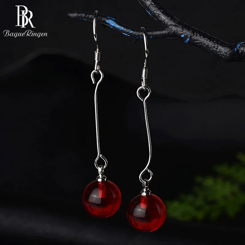 Женские серьги из серебра 925 пробы с драгоценным камнем|Серьги-подвески| |