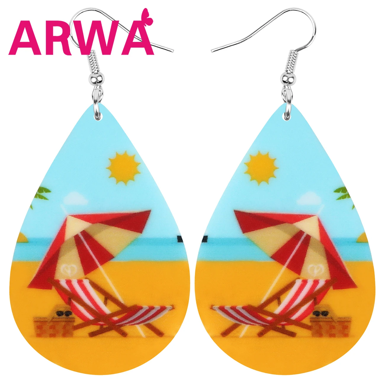 Bonsny акриловые каплевидные Солнечный зонтик пляжное кресло серьги-подвески в