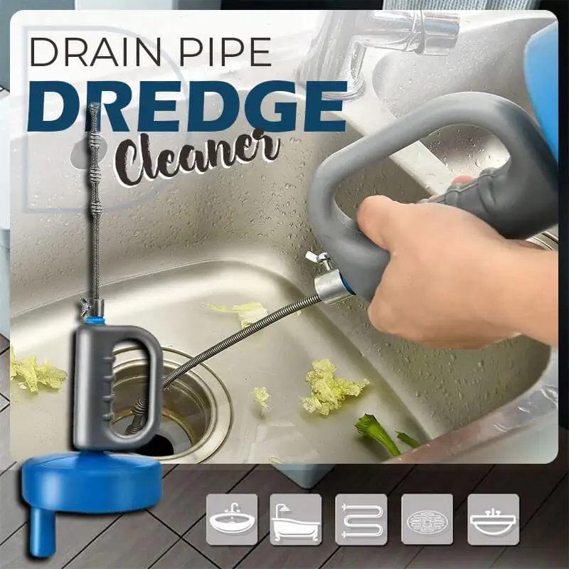 Drain Pipe Dredge Cleaner Toilet Basin Sewer Dredge Spring Steel Wire Kitchen Sink Dredge 3M Hand-cranked Pressure Dredge Tools