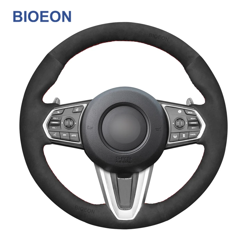 

Black Suede Car Steering Wheel Cover Holster for Acura RDX 2019 2020 2021
