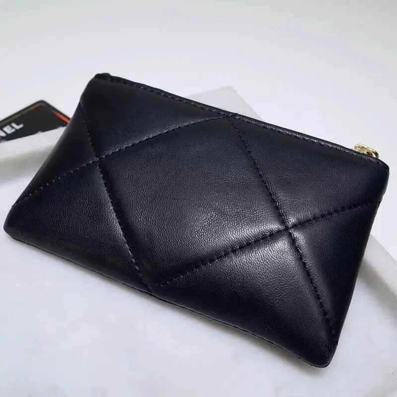 

Luxury Classic style hight quality Genuine Leather wallet brand Women Coin purse zipper Travel case Card Holder small Wallet Lu