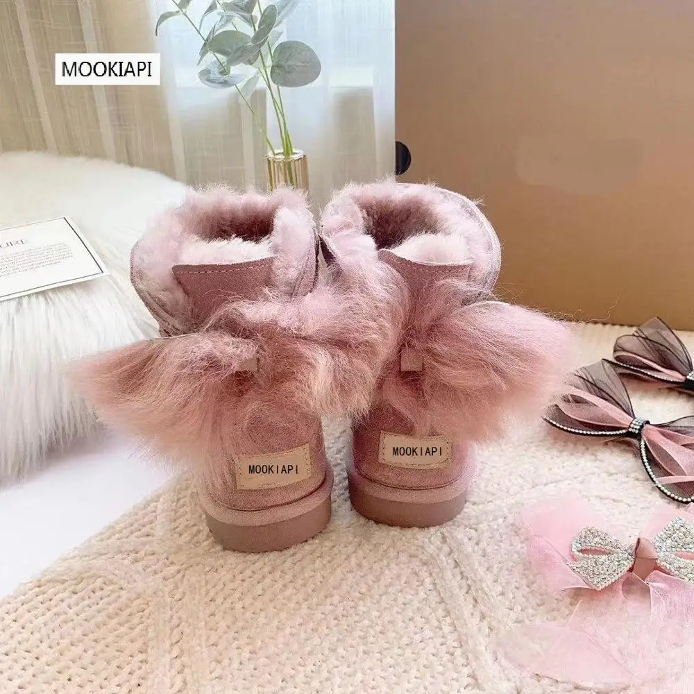 Женские зимние сапоги китайского бренда 2020 Натуральная Воловья кожа натуральная