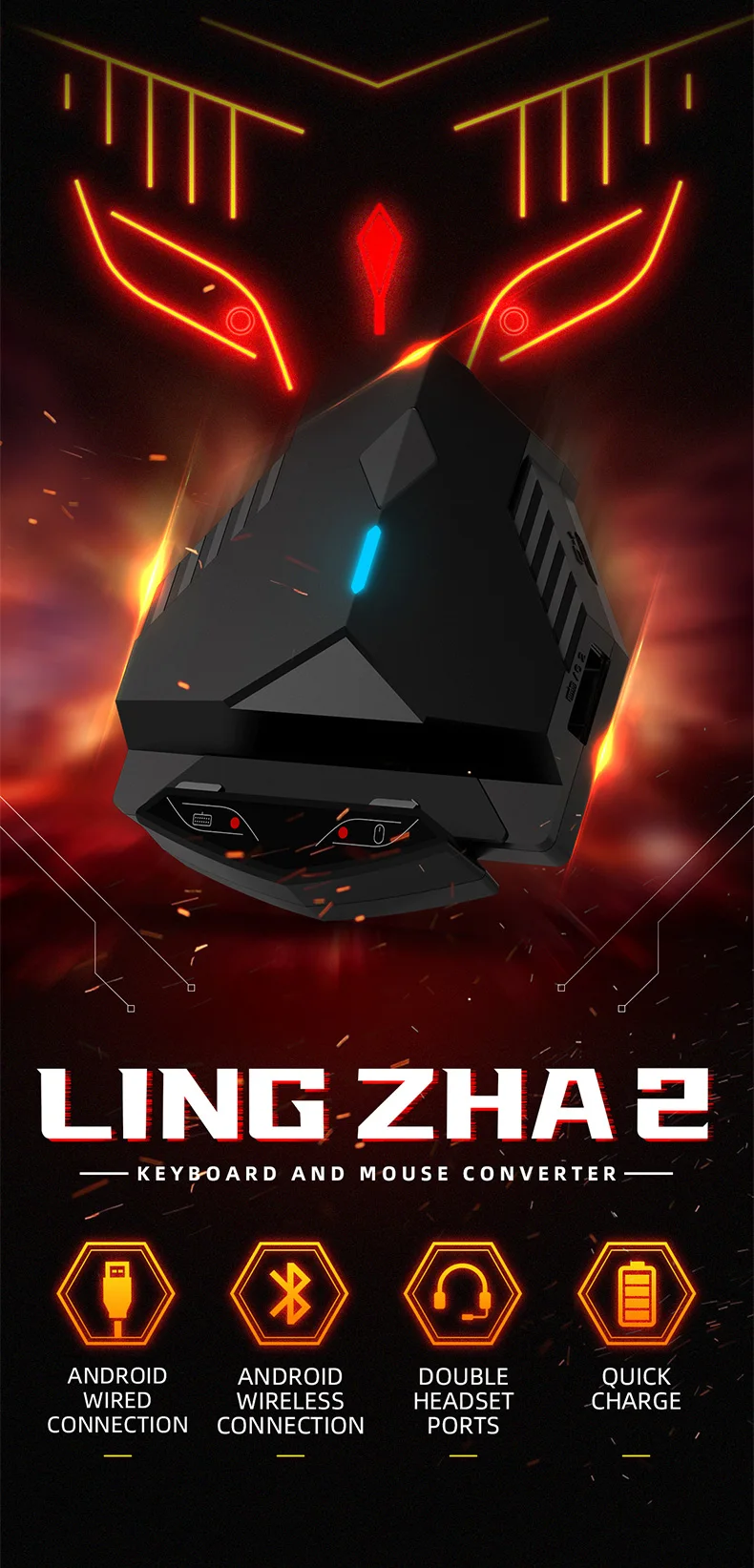 Lingzha2 Gamepad Mobile Bluetooth Android PUBG Controller Game Keyboard Mouse Converter rezar2 adapter | Электроника