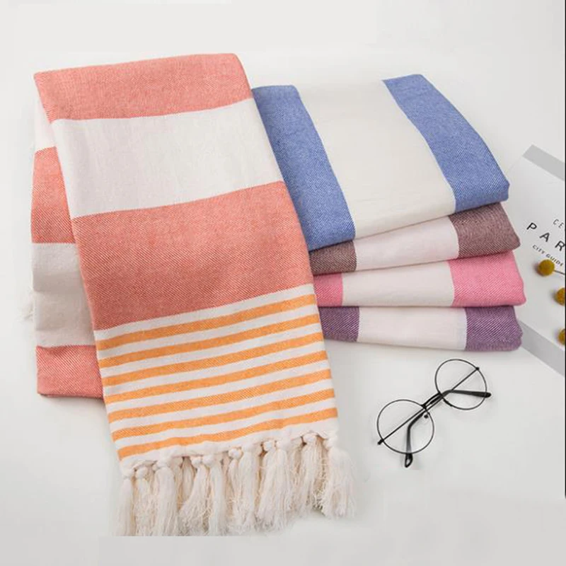 Женское банное полотенце с кисточками хлопковое покрывало большого размера в