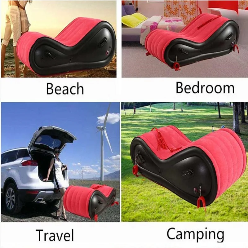 Красная надувная секс-кровать грузоподъемность ПВХ мебель воздушная подушка
