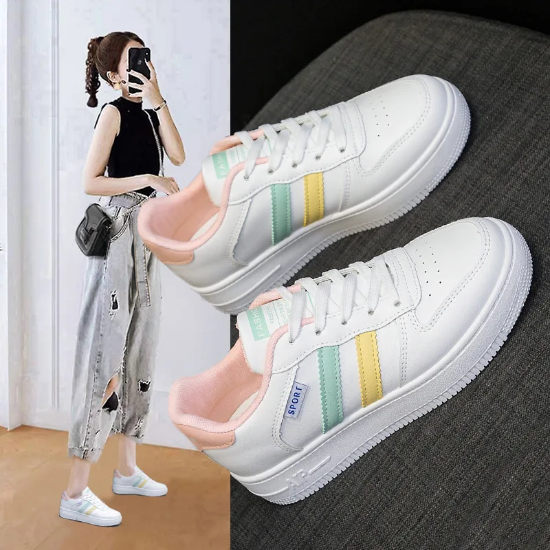 

Women's Shoes 2021 Spring New White Shoes Women's Platform Shoes Street Shot Flat Shoes Sneakers