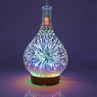 3d fireworks glass vase shape air humidifier with led night light aroma essential oil diffuser mist maker ultrasonic humidifier