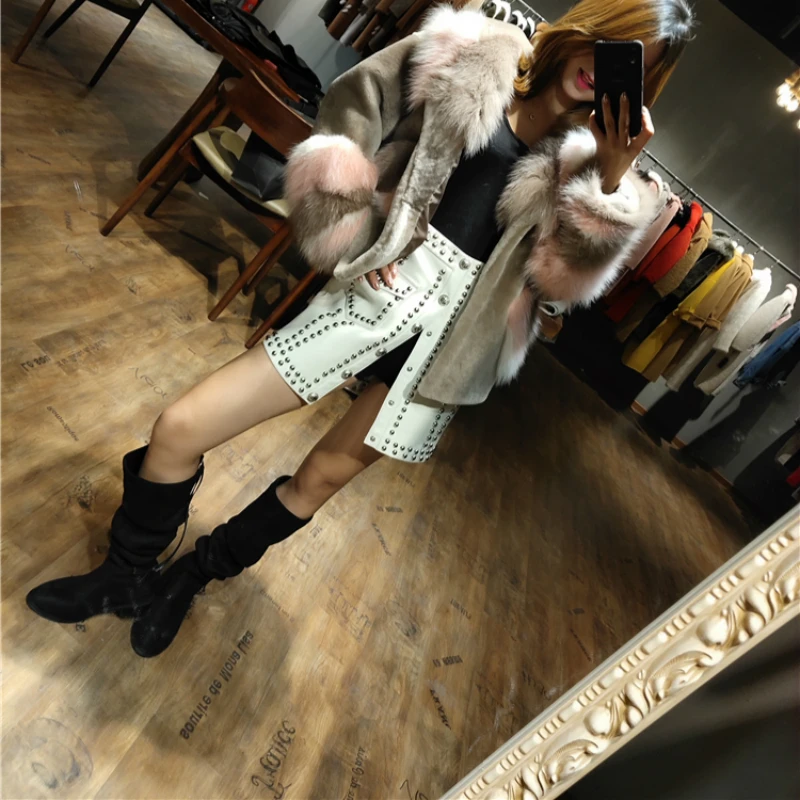 

Мини-юбки из натуральной кожи, Осень-зима, большие размеры