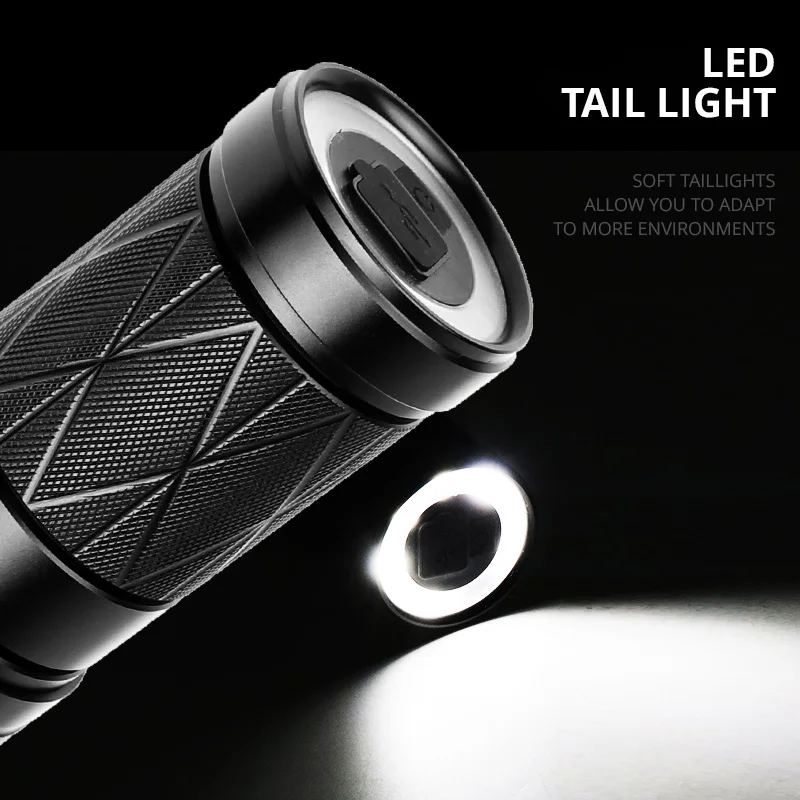 저렴한 8000LM XHP90 강력한 LED 손전등 줌 토치, 전술 랜턴 충전식 플래시 라이트 USB 서치라이트 작업 램프 테일 라이트