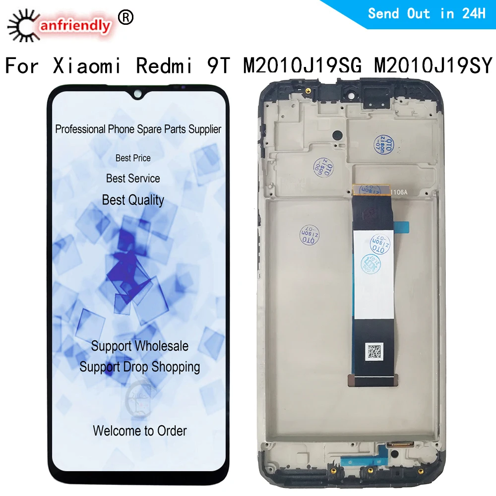 

6.53" IPS LCD For Xiaomi Redmi 9T J19S M2010J19SG M2010J19SY LCD Display Touch Panel Screen Digitizer Module With Frame Assembly