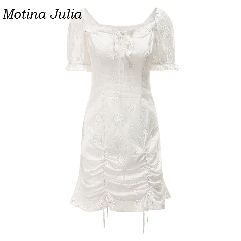 Женское кружевное платье с вышивкой motin julissa хлопковое пляжное мини-платье в