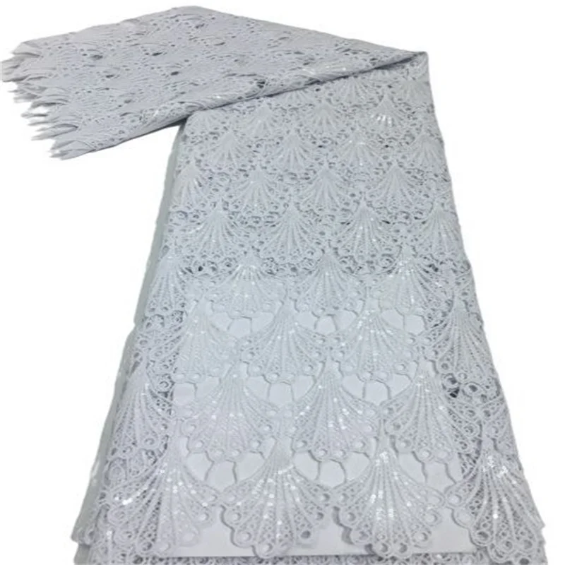 

Молочная шелковая вуаль, кружевная ткань, французское кружево, ткань высокого качества, стандартная нигерийская кружевная ткань для свадеб...
