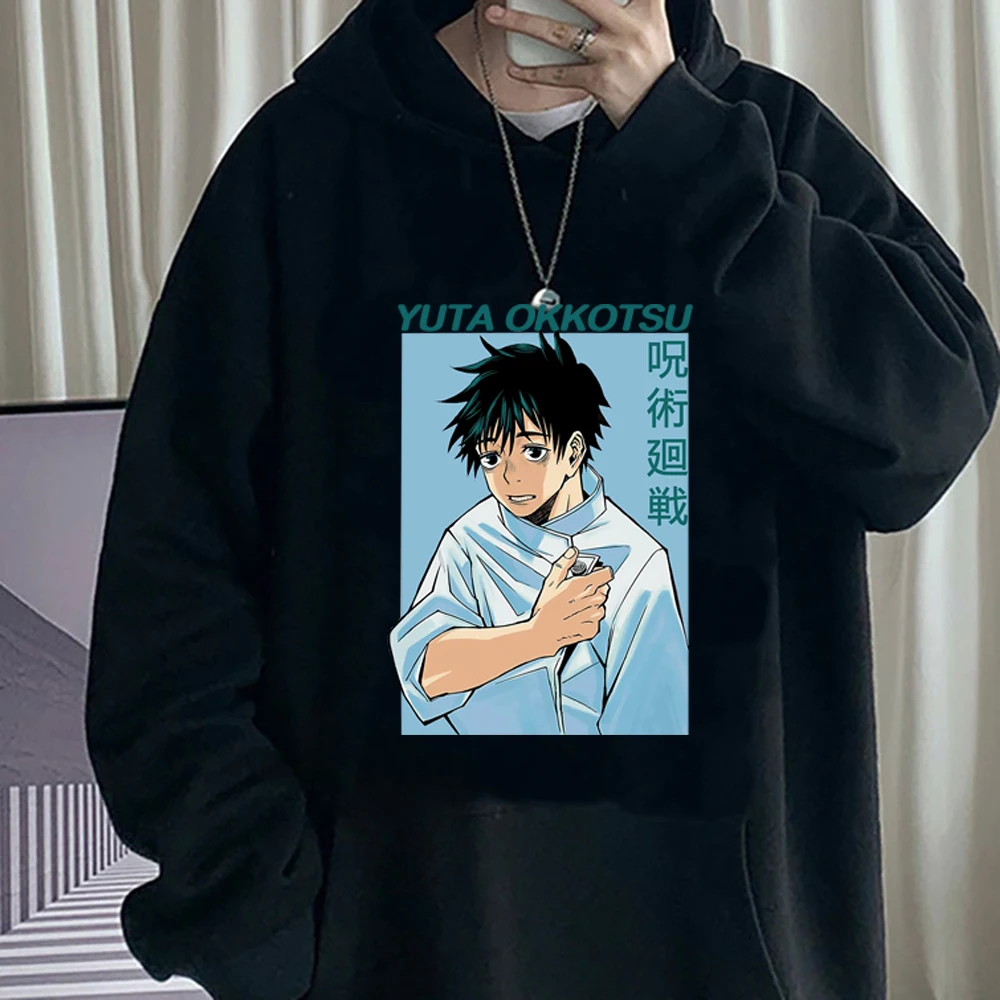 

Одежда унисекс для мужчин и женщин, осенне-зимняя Толстовка с принтом Yuta Okkotsu в стиле Харадзюку, худи юютсу кайсен
