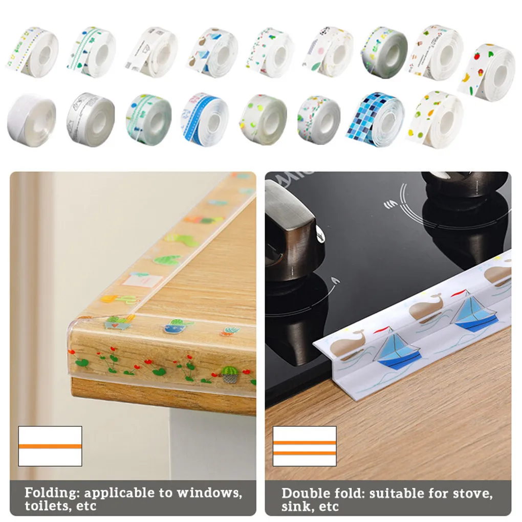 

Kitchen Sink Waterproof Sticker Anti-mold Waterproof Tape Bathroom Countertop Toilet Gap Self-adhesive Seam Stickers