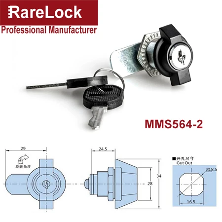 MMS564-2 Rarelock ручка шкафа кулачковый замок для хранения-коробка для ювелирных изделий Чехол почтовый ящик электронный файл шкаф офисный продукт промышленности MS564 hh - Цвет: MMS564-2