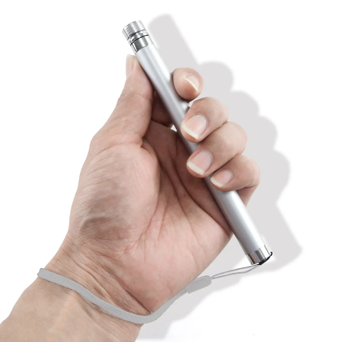 CWLASER 2-in-1 532nm Line Beam Green Laser Pointer Pen with Hand-Free Tail Switch and Lanyard (Silver) | Освещение