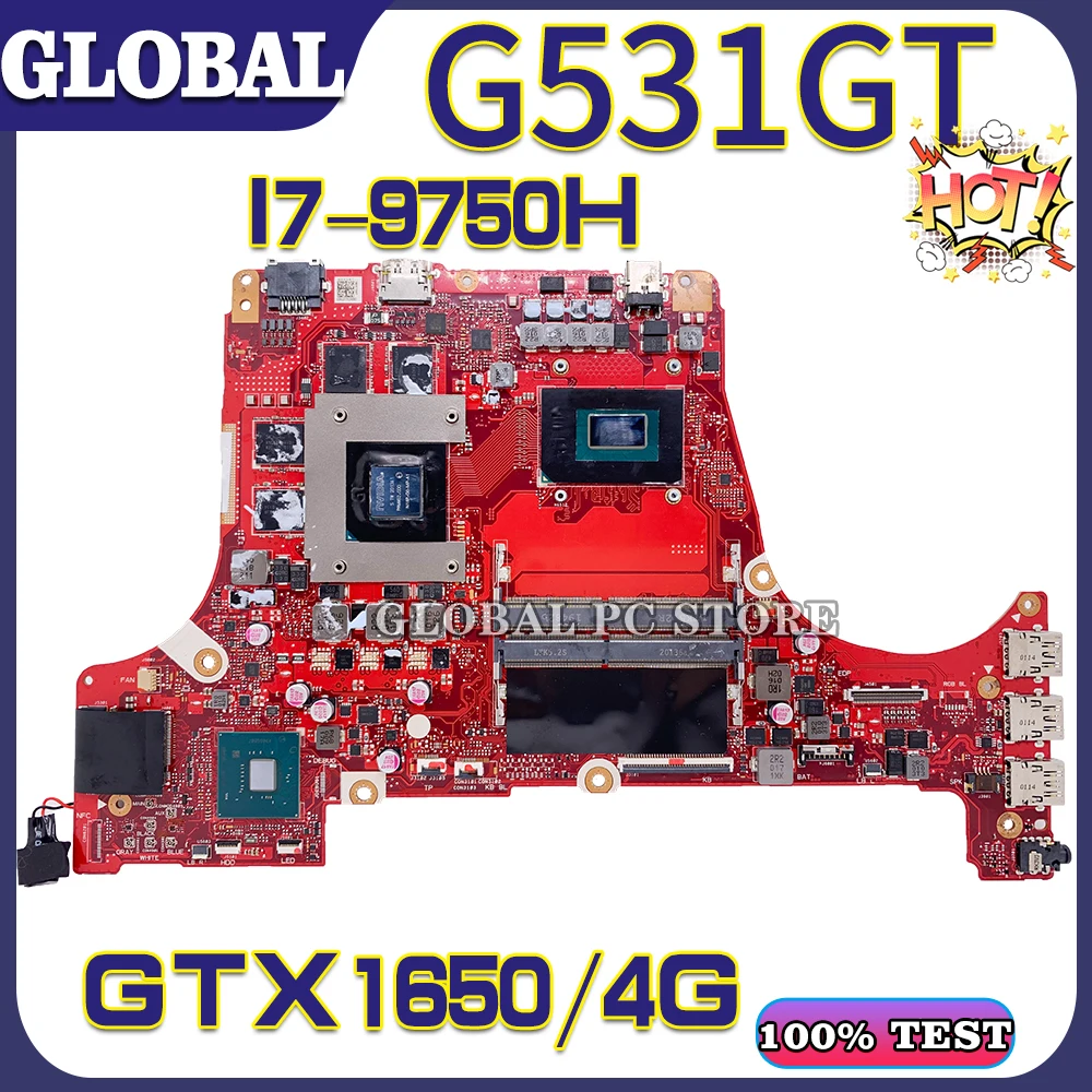 

KEFU Notebook G531G Laptop Motherboard For ASUS G531GT G512GT G512GV G512GW 100% TEST Original Mainboard I7-9750H GTX1650/4G