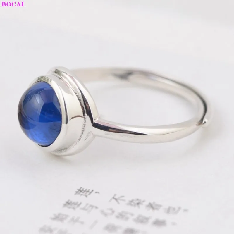 Женское кольцо из серебра 925 пробы с синим корундом | Украшения и аксессуары