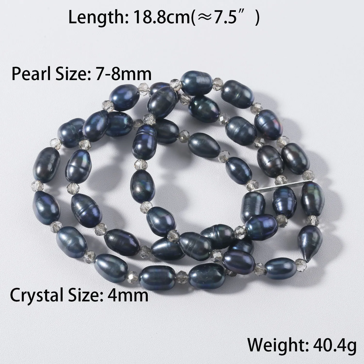 Natural Freshwater Cultured Rice Pearl Bracelet Fashion Handmade Jewelry White Crystal Chain Bracelet For Women Elegant Gift