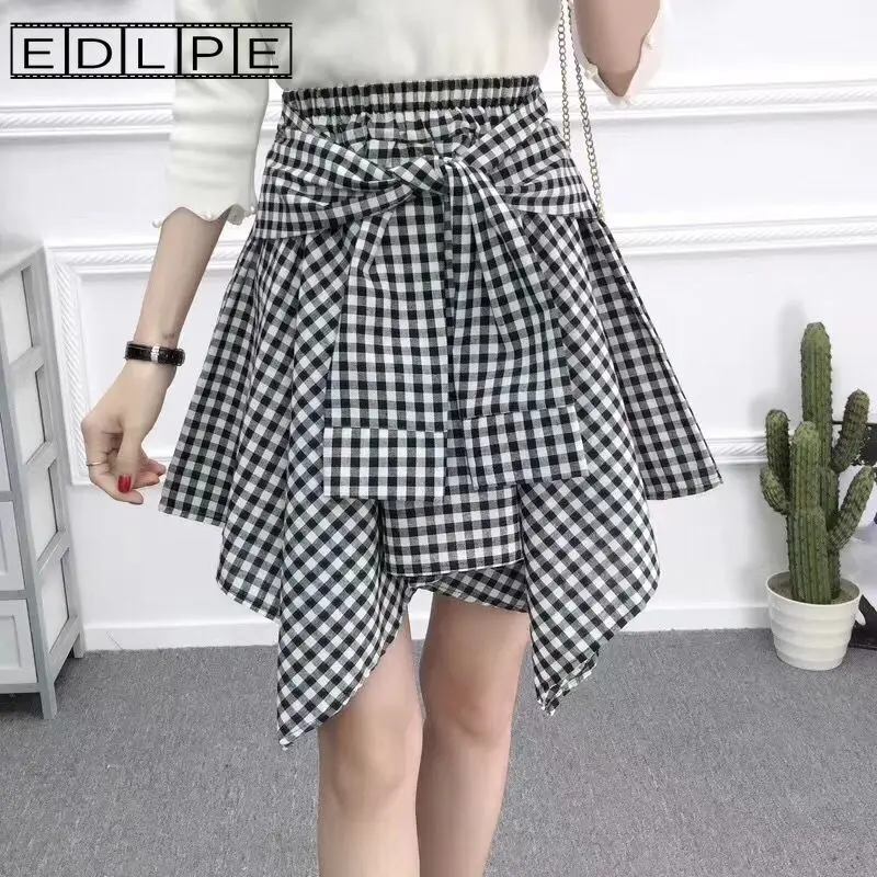 

Unif Y2k Accessories Irregular Elastic Skirt High Waist Student Shirt Skirt Fairy Grunge Kawaii Clothes Gothic Skirt for Women