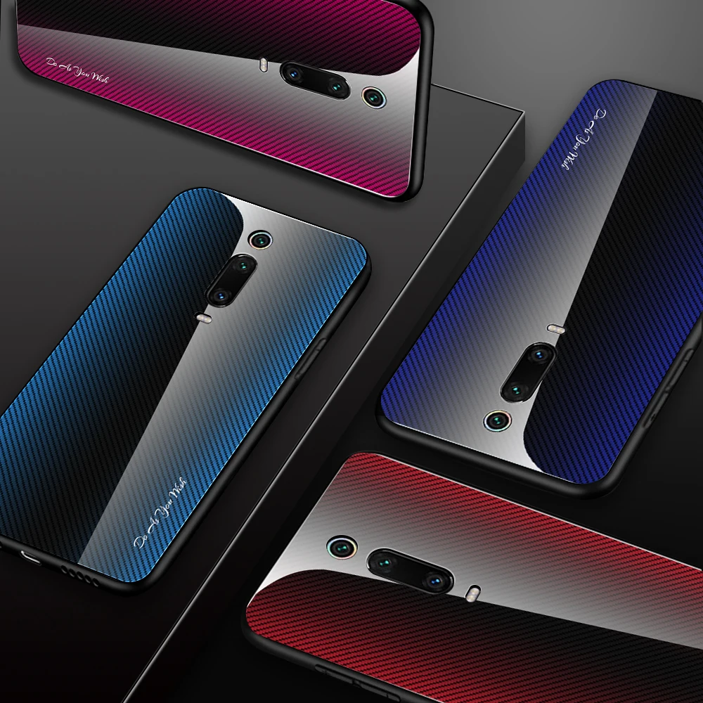 Полосатый чехол для телефона для Xiaomi mi 9 T mi 9 T mi 9 T Pro Чехол красный mi K20 K 20 Pro градиентный стеклянный чехол Чехол Бизнес Мода Funda