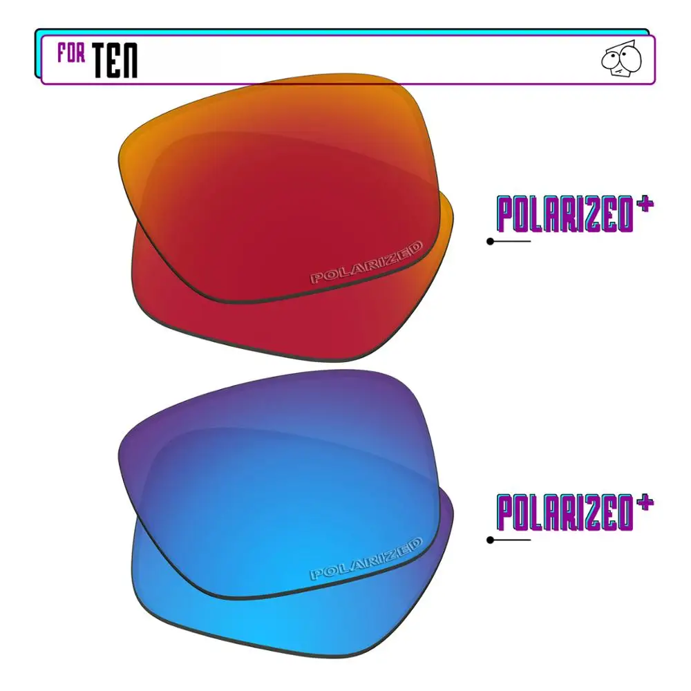 EZReplace Polarized Replacement Lenses for - Oakley Ten Sunglasses - BlueP Plus-RedP Plus