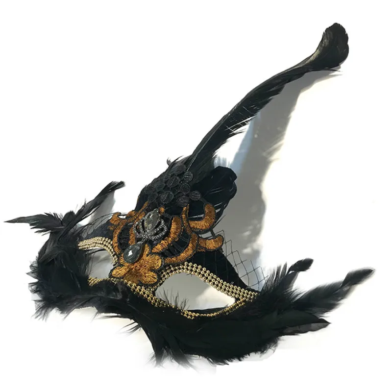 

H3368 Black Feather Eye Mask Women Halloween Christmas Day Festival Party Masks Girl Masquerade Venetian Carnival Accessories