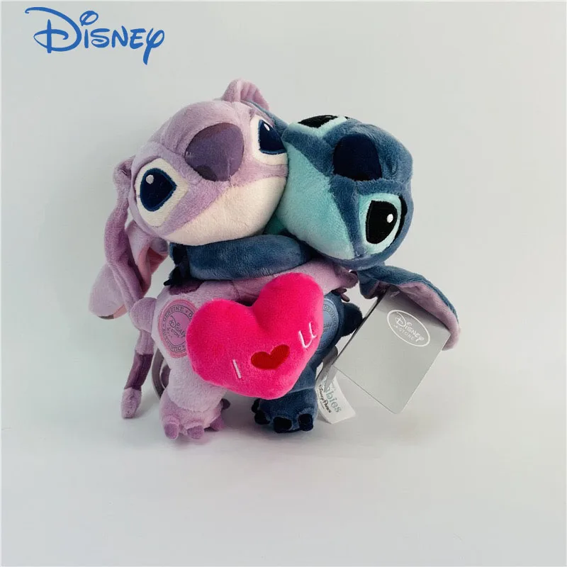 

20cm Disney Lilo And Stitch Plush Toys Holding Love Stitch Angel Stuffed Soft Doll For Couple Girlfriend Kids Gifts