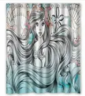 С рисунком маленькая русалочка изготовленный на заказ тканевая душевая занавеска для ванной комнаты