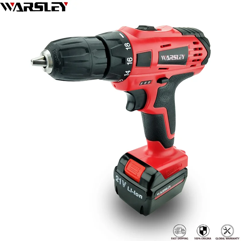 Беспроводной Перезаряжаемый шуруповерт 21 в литий ионный крутящий момент