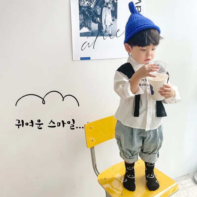 5Pairs Children's Socks and Lovely Cartoon Bear Striped Socks Combed Cotton Private  Comfortable Non-slip Socks Warm