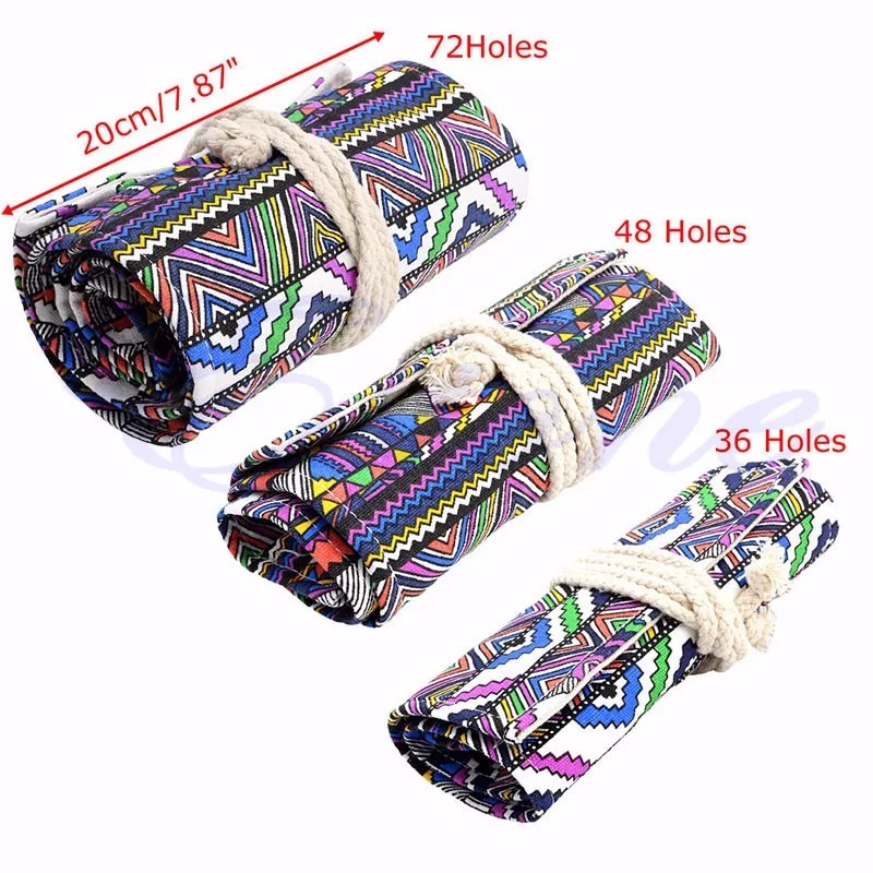 

1PC 36/48/72 Estojo escolar grande canvas roll pencil case school supplies stationery school etui pencilcase pencil bag
