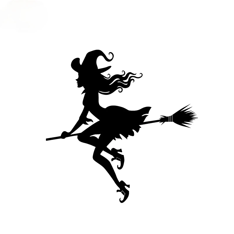 

Funny Car Stickers Evil Witch Flying In The Sky Girl Car Sticker New Design Fashion Cool Style Vinyl Decal PVC 13x13cm