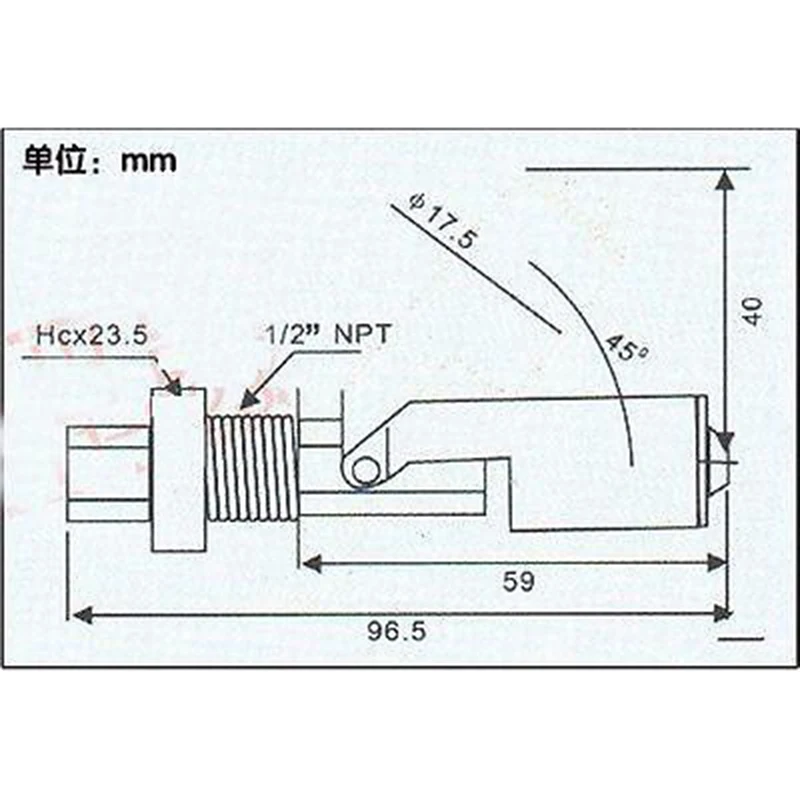 Пластиковый поплавковый сенсорный выключатель уровня жидкой воды 1/2 дюйма NPT 100